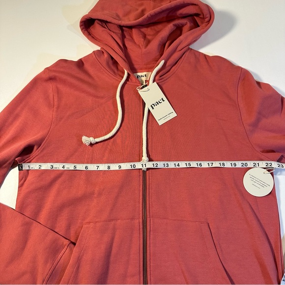 LAST ONE! NWT Pact L 100% Organic Cotton Gender Neutral Fleece Lined Zip Hoodie - Picture 3 of 8